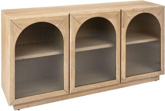 Atmosphera Lousada Acacia Aparador 3 puertas cristal 160x80cm Atmosphera créateur dintérieur