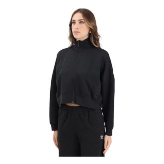 adidas Hoodies & sweatvesten, Dames, Zwart, XS, Katoen, Off Placed 3-Stripes Zip Up