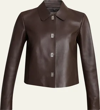 Ferragamo Nubuck Leather Gancini Single-Breasted Jacket