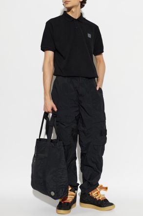 Stone Island Polo With Logo, Mens, Black