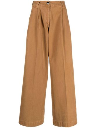 Gabriele Pasini high-waisted wide-leg trousers - Brown