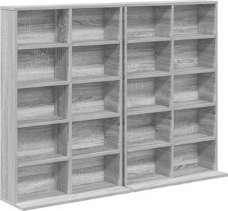 vidaXL Cabinet Para Cds 2 Uds. Sonoma Gris 65 X 23,5 X 97,5 Cm Vidaxl