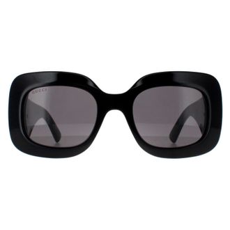 Gucci Square Womens Black with Silver Grey GG1695S - One Size