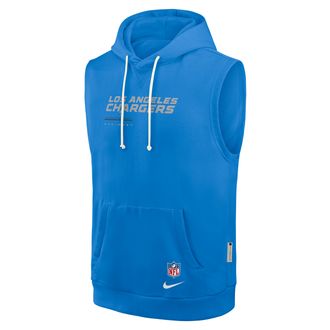 Nike Los Angeles Chargers Sideline Nike Mens Dri-FIT NFL Sleeveless Pullover Hoodie in Blue | 03B448Y97-0CN