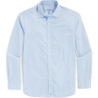 Vineyard Vines Gingham On-The-Go Brrr&ordm; Button-Up Shirt in Jake Blue Plaid at Nordstrom, Size Large