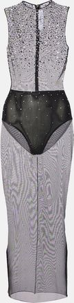 Alex Perry Abito midi Crew in mesh