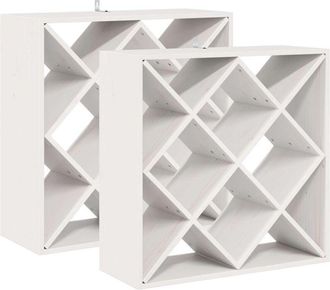 vidaXL Estante De Vino 2 Pcs 62 X 25 X 62 Cm Madera De Pino Macizo Vidaxl