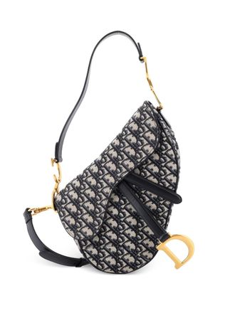 Dior Saddle Handbag with Strap Oblique Canvas Medium shoulder bag - Blue