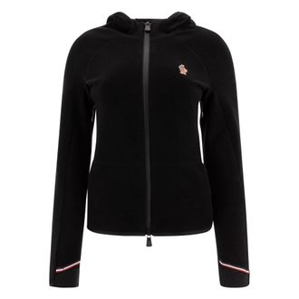 Moncler Maglia Cardigan - Dames - Vesten met rits - Zwart - M - Polyester - Hoodies & sweatvesten