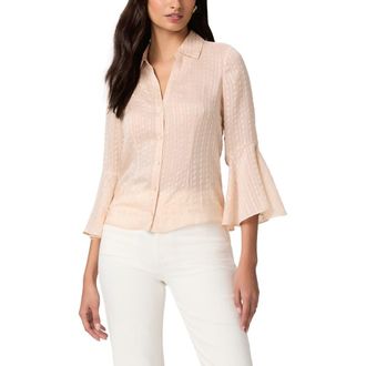 Paige Jasmeet Silk Button-Up Shirt in Warm Cream at Nordstrom, Size Xx-Small