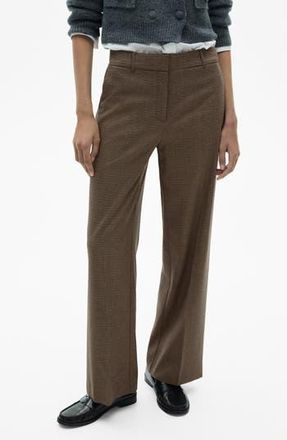 Mango Carlosw Straight Leg Pants in Brown/Blue at Nordstrom Rack, Size 6