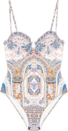 Camilla underwire-cup swimsuit - White