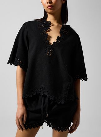 Isabel Marant Womens Shana openwork embroidery top