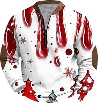 Generic christmas jumper 2025,Christmas Jumpers for Men UK Mens Sweatshirts 1/4 Zip Pullover Xmas Fashion Fleece Jumper mens Sweater Casual Long Sleeve Tops H
