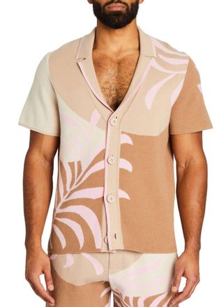 SER.O.YA Lei Shirt In Jacquard Brown/pink