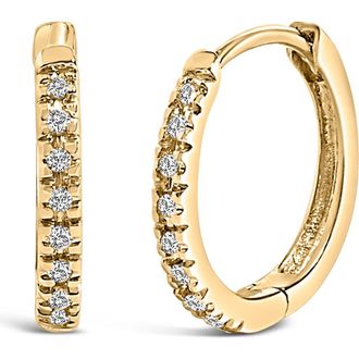 House of Brilliance 14K Gold 1/5 CTW Diamond Huggie Hoop Earrings in Yellow at Nordstrom