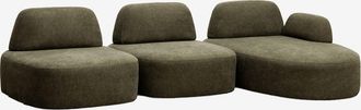 Sklum Sof&aacute; Modular Chaise Longue Derecho De 3 Piezas Tapizado Giorgia Sklum