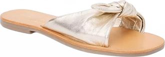 Matisse Footwear Womens Mackenzie Leather Bow Knot Slide Sandals In Gold