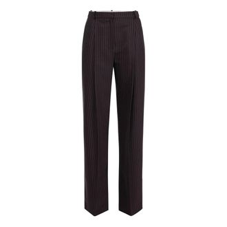 Elisabetta Franchi Palazzo broek van cool wool - Dames - Broeken - Bruin - Maat: XL Wol