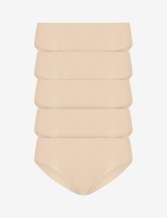 Commando Classic Solid Bikini 5-Pack in Beige at Nordstrom, Size Large