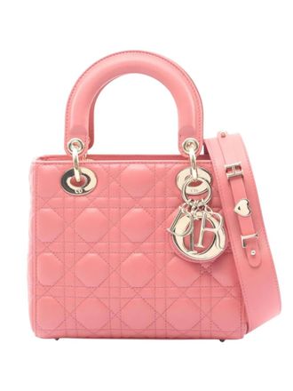 Dior 2010-2025 Small Lambskin Cannage My ABCDior Lady Dior satchel - women - Lambskin - One Size - Pink