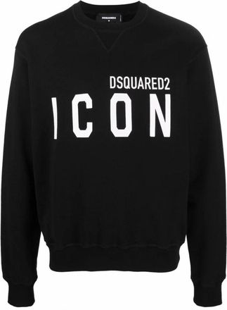 Dsquared2 Mens Black Sweatshirt Large Icon Cool Logo Cotton - Size X-Small