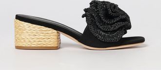 Paloma Barcel&oacute; Mules Paloma Barcel&ograve; in camoscio con fiore di rafia