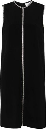 Sportmax Zwarte Ronde Hals Mouwloze Jurk - Dames - Korte kleedjes - Zwart - S - Kleedjes