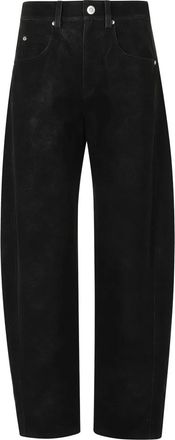 Isabel Marant Belky Broek - Dames - Leren Broeken - Zwart - S - Polyester - Broeken