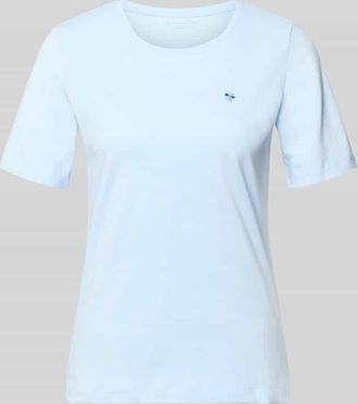 Christian Berg T-Shirt mit Motiv-Stitching und Rundhalsausschnitt in Hellblau, Gr&ouml;&szlig;e XXL