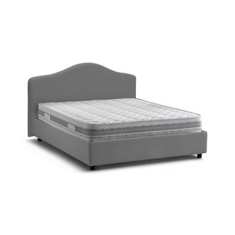 Talamo Italia Talamo Italia - Cama Matrimonial Annunziata, Cama Contenedor Con Revestimiento De Tela, 100% Made In Italy, Apertura Frontal, Con Colch&oacute;n De Cm 160x19