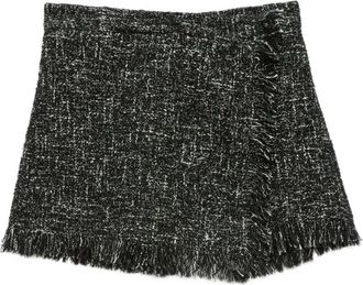 Msgm Zwarte franje shorts - Dames - Bermuda - Zwart - M - Korte Broeken