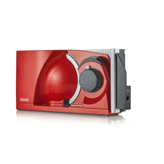GRAEF Mytiny Mt1003 Affettatrice Pieghevole Made In Germany, Metallo, Lama &Oslash;170 Mm, Taglio 0-15 Mm, 170w, Per Pane, Compatta, Rossa