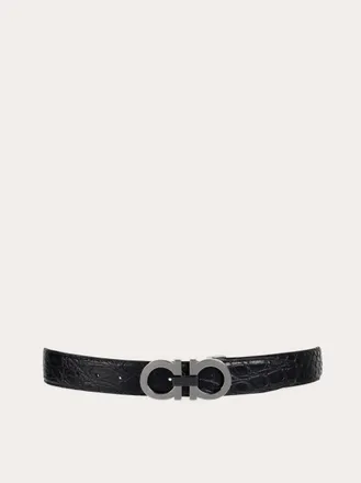 Ferragamo Men Adjustable Gancini belt Black