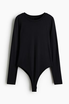 H&M Langarmbody aus Mikrofaser - Schwarz