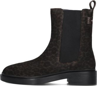 Maruti Fallon Chelsea Boots met Panterprint - Dames - Chelseaboots - Bruin - 40 EU - Wol - Schoenen