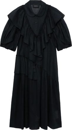 Simone Rocha cotton-blend dress - women - Ramie/Cotton - 14 - Black