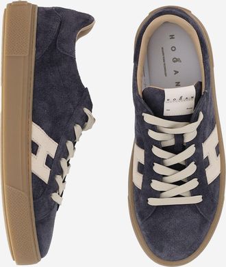 Hogan Mens Sneakers H705 Suede Blue Trainers