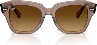 Ray-Ban State Street 49mm Gradient Square Sunglasses in Light Brown at Nordstrom