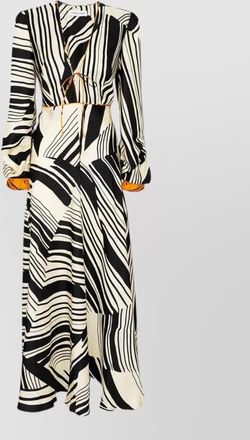 Raquel Diniz long sleeve v neck floor length dress