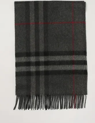 Burberry Sciarpa in cashmere con motivo check vintage e bordi sfrangiati