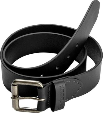 Barbour Matte Leren Riem - unisex - Riemen - Zwart - S - Leer - Accessoires