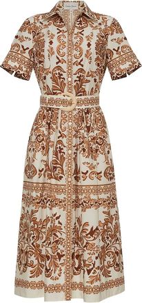Cara Cara Adina belted midi dress - Neutrals