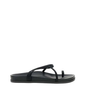 Ancient Greek Sandals Black Slip-on Sandals
