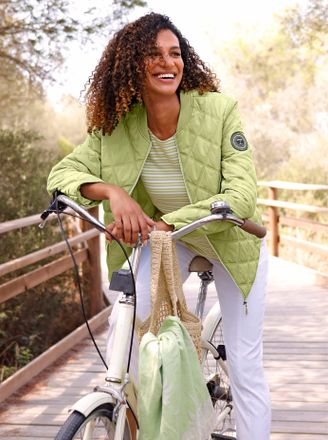 Casual Looks Steppjacke CASUAL LOOKS, Damen, Gr. 36, lindgr&uuml;n, 100% Polyester, Wattierung:100% Polyester, unifarben, Jacken Steppjacke