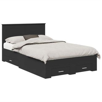 vidaXL Estructura De Cama Negro 120 X 190 Cm Madera De Ingenier&iacute;a Vidaxl