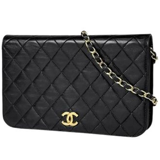 Chanel Pre-owned Leather chanel-bags - Dames - Pre-owned - Zwart - Maat: ONE Size Leer