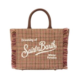 MC2 Saint Barth Tassen, Dames, Bruin, ONE Size, Wol, Vanity Mini Wollen Handtas