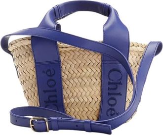 Chloé Small Sense Raffia Tote Bag
