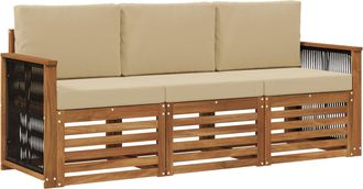 vidaXL Juegos De Sof&aacute;s 3 Uds. Madera De Acacia S&oacute;lida Vidaxl